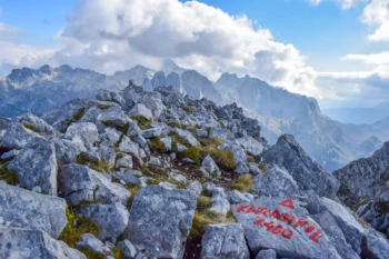 Stunning view from the top of Karanfili hike, Prokletije.